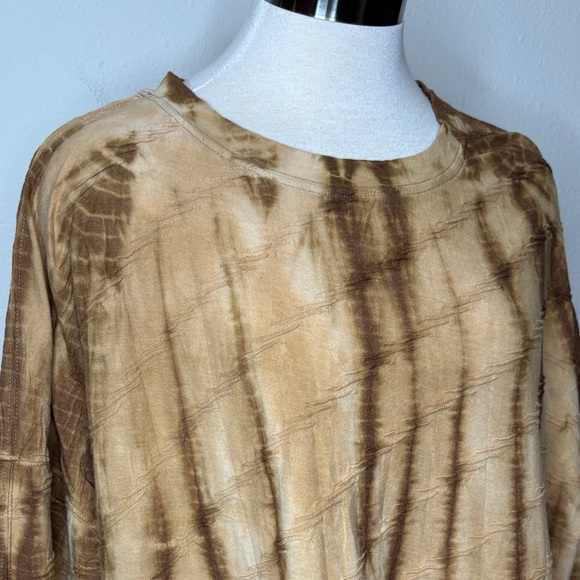 Terra & Sky size 3X Tan Tie-Dye Blouse - Picture 2 of 9